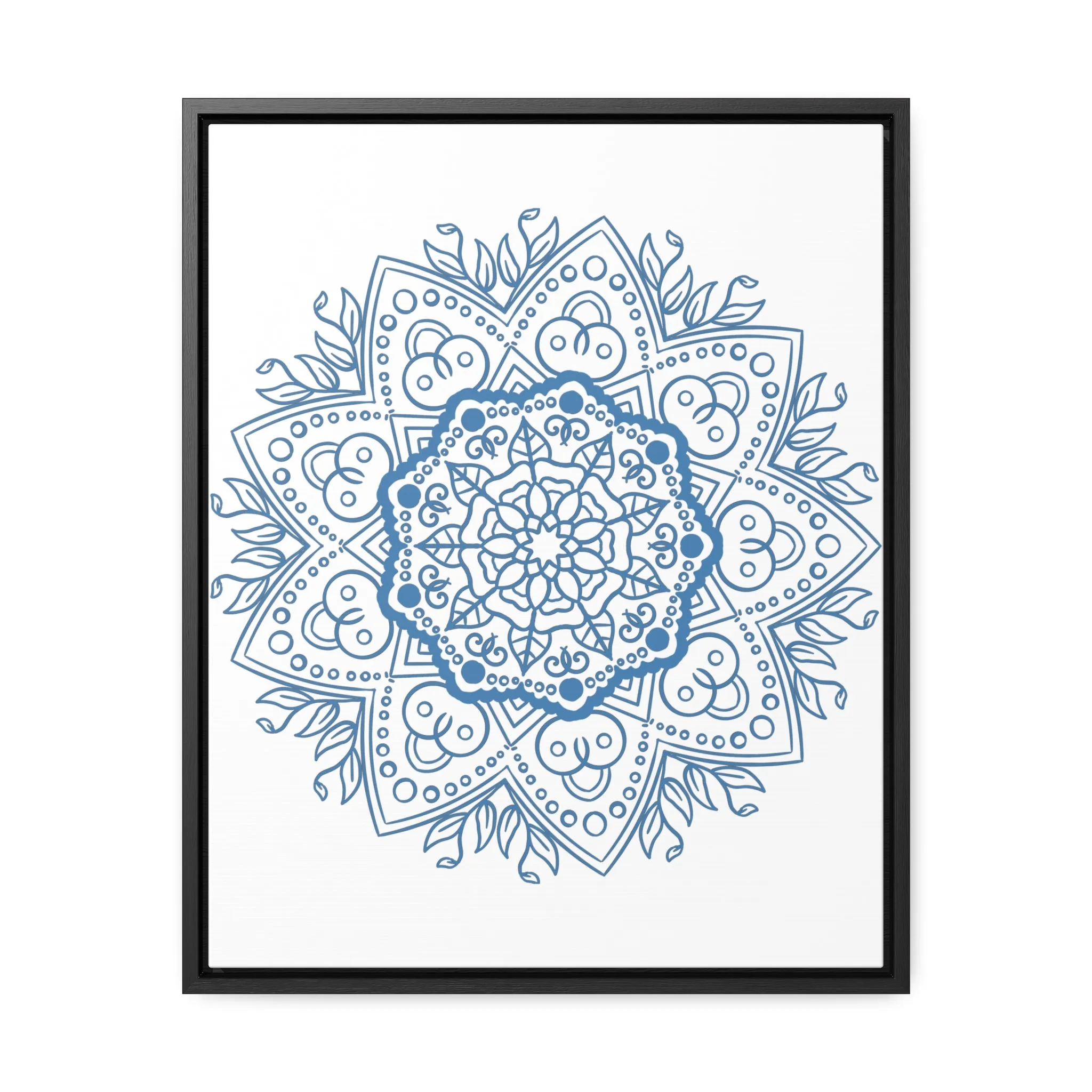 Handmade Mandala Art - Steel Blue - Gallery Canvas Wraps