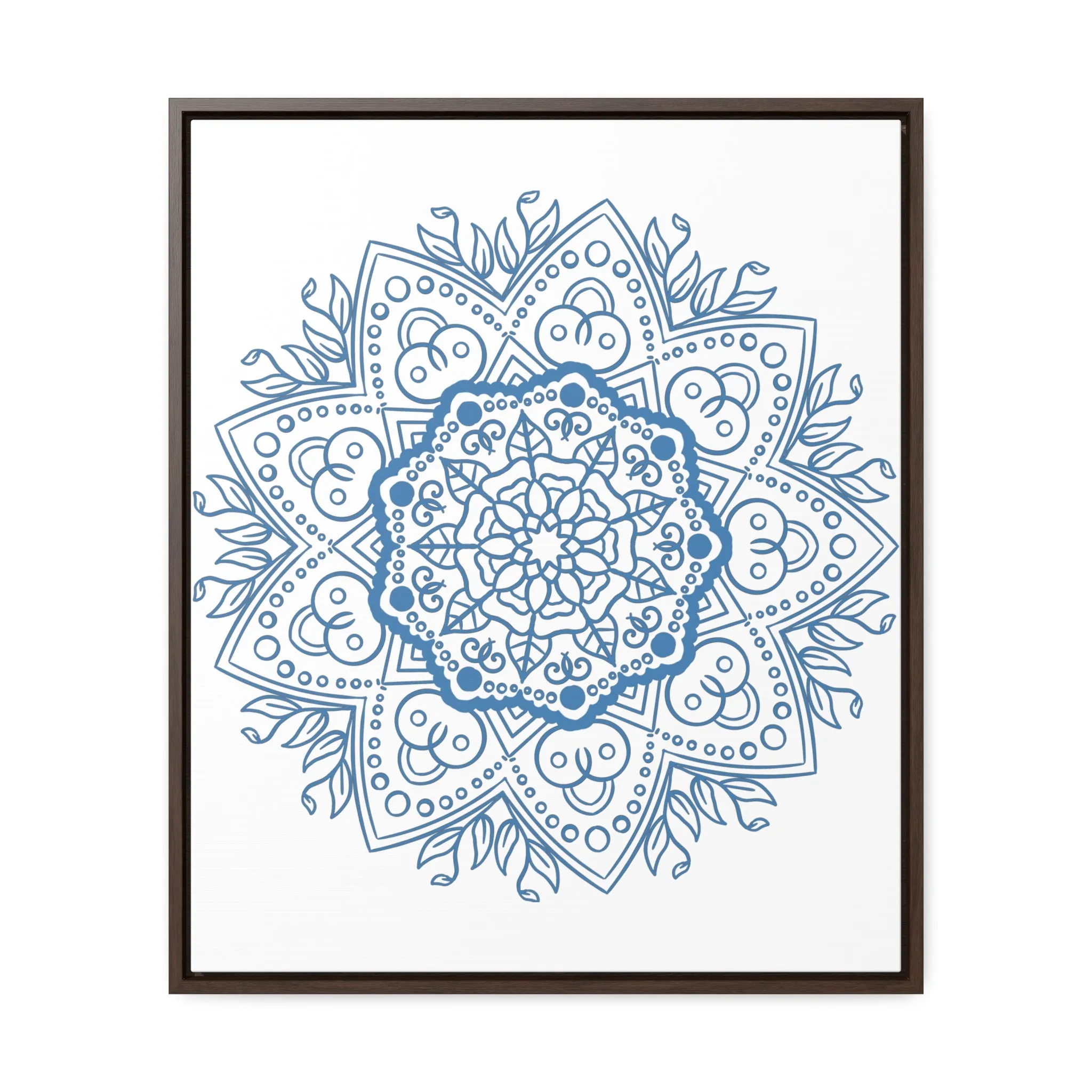 Handmade Mandala Art - Steel Blue - Gallery Canvas Wraps