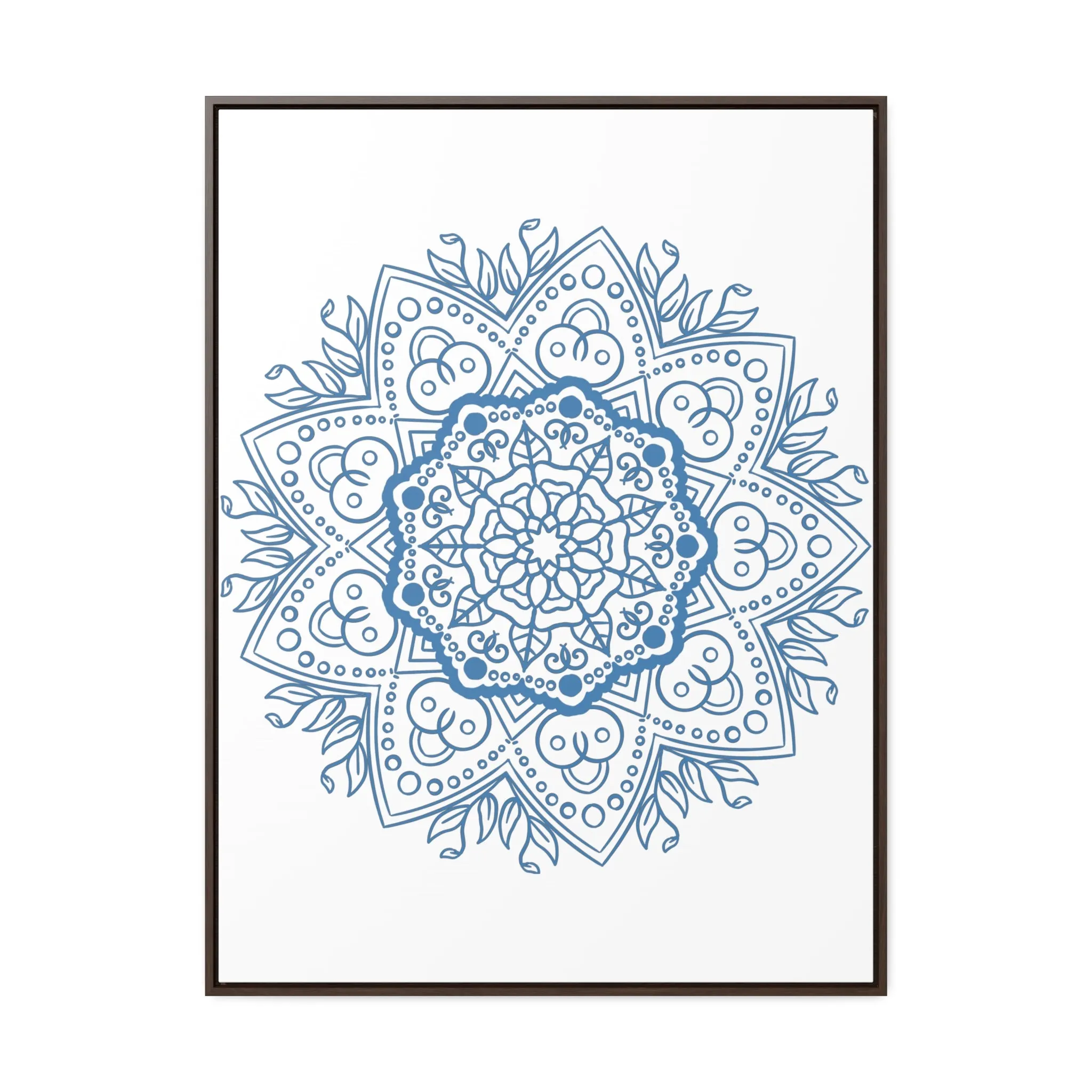 Handmade Mandala Art - Steel Blue - Gallery Canvas Wraps