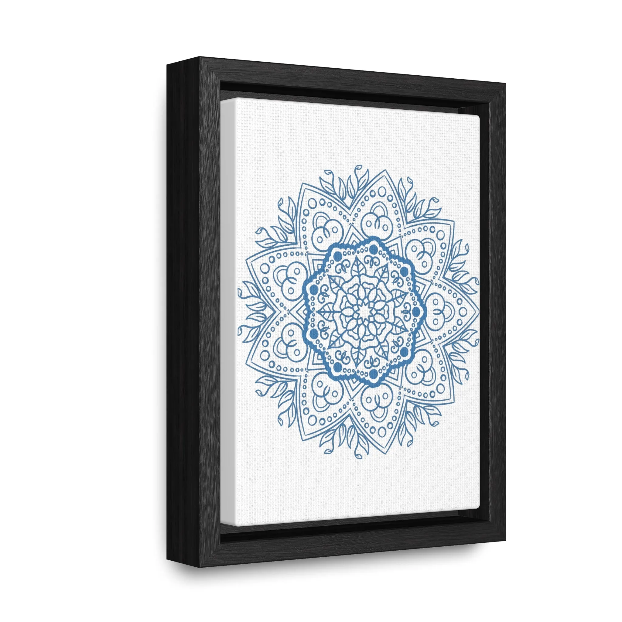 Handmade Mandala Art - Steel Blue - Gallery Canvas Wraps