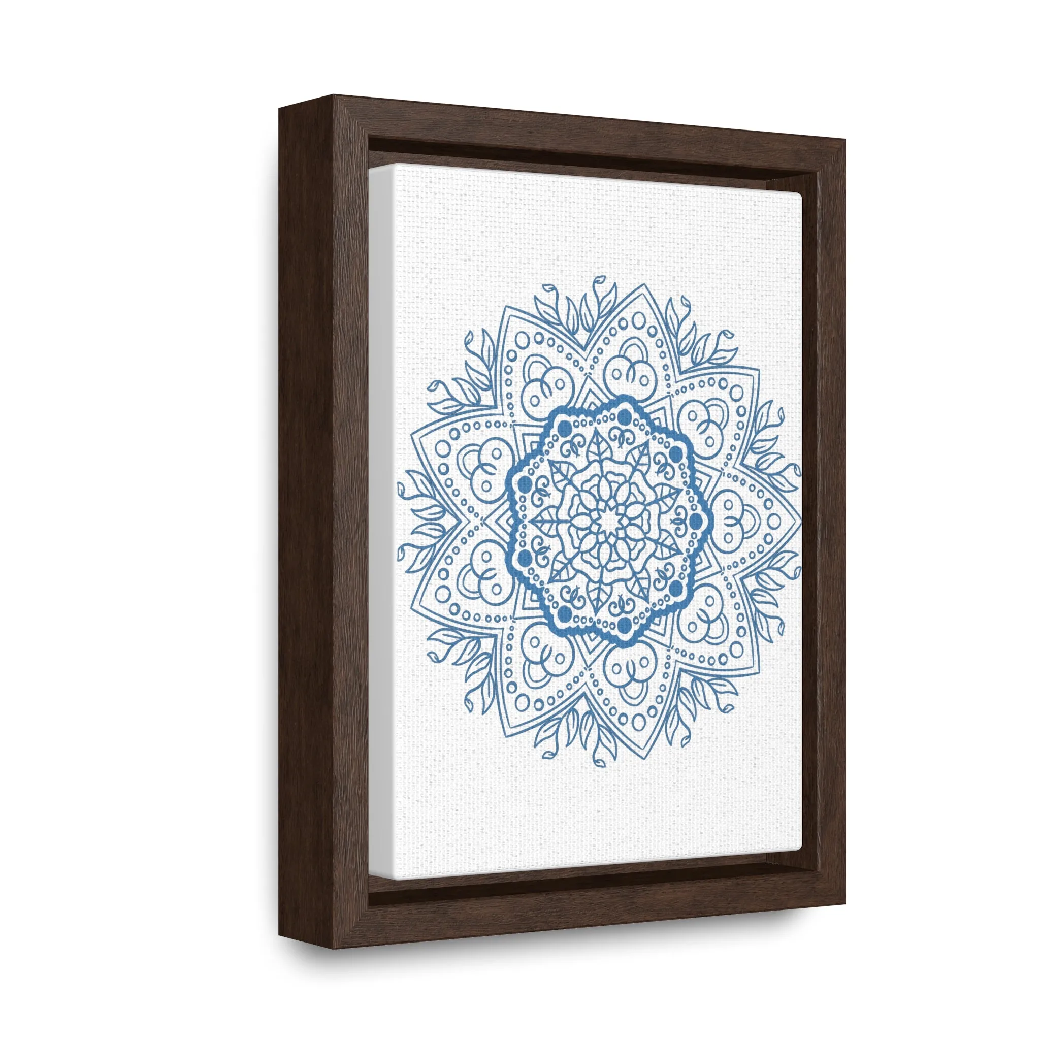 Handmade Mandala Art - Steel Blue - Gallery Canvas Wraps