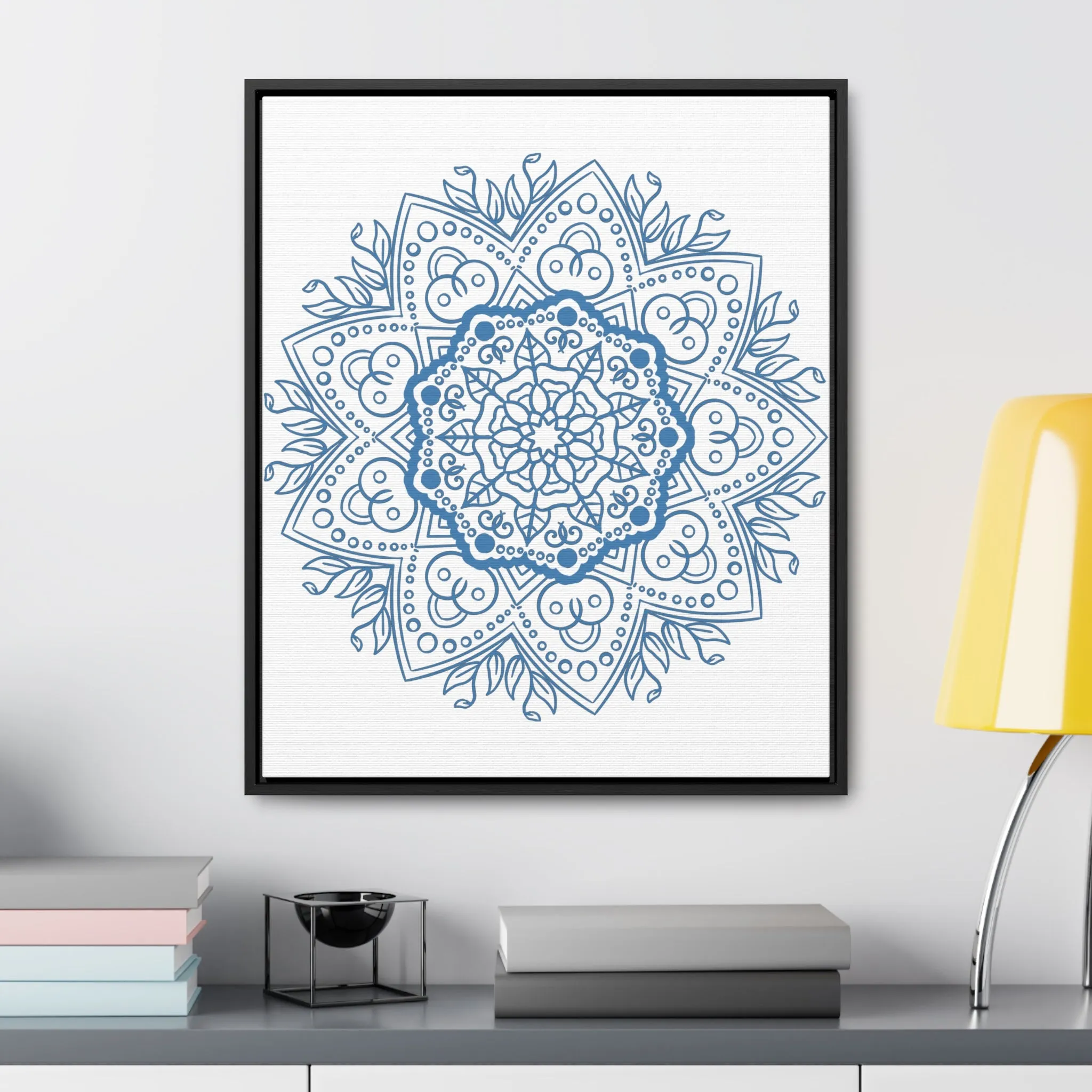 Handmade Mandala Art - Steel Blue - Gallery Canvas Wraps