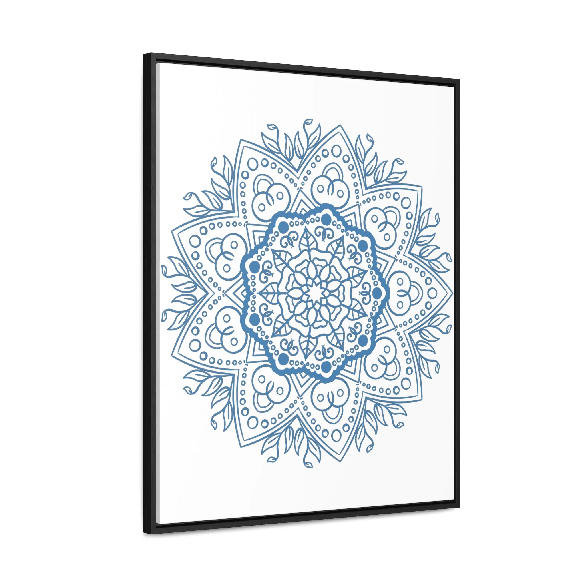 Handmade Mandala Art - Steel Blue - Gallery Canvas Wraps