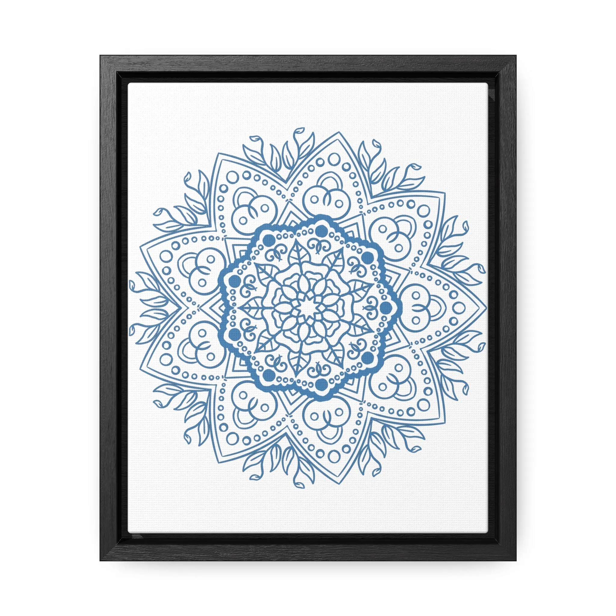 Handmade Mandala Art - Steel Blue - Gallery Canvas Wraps