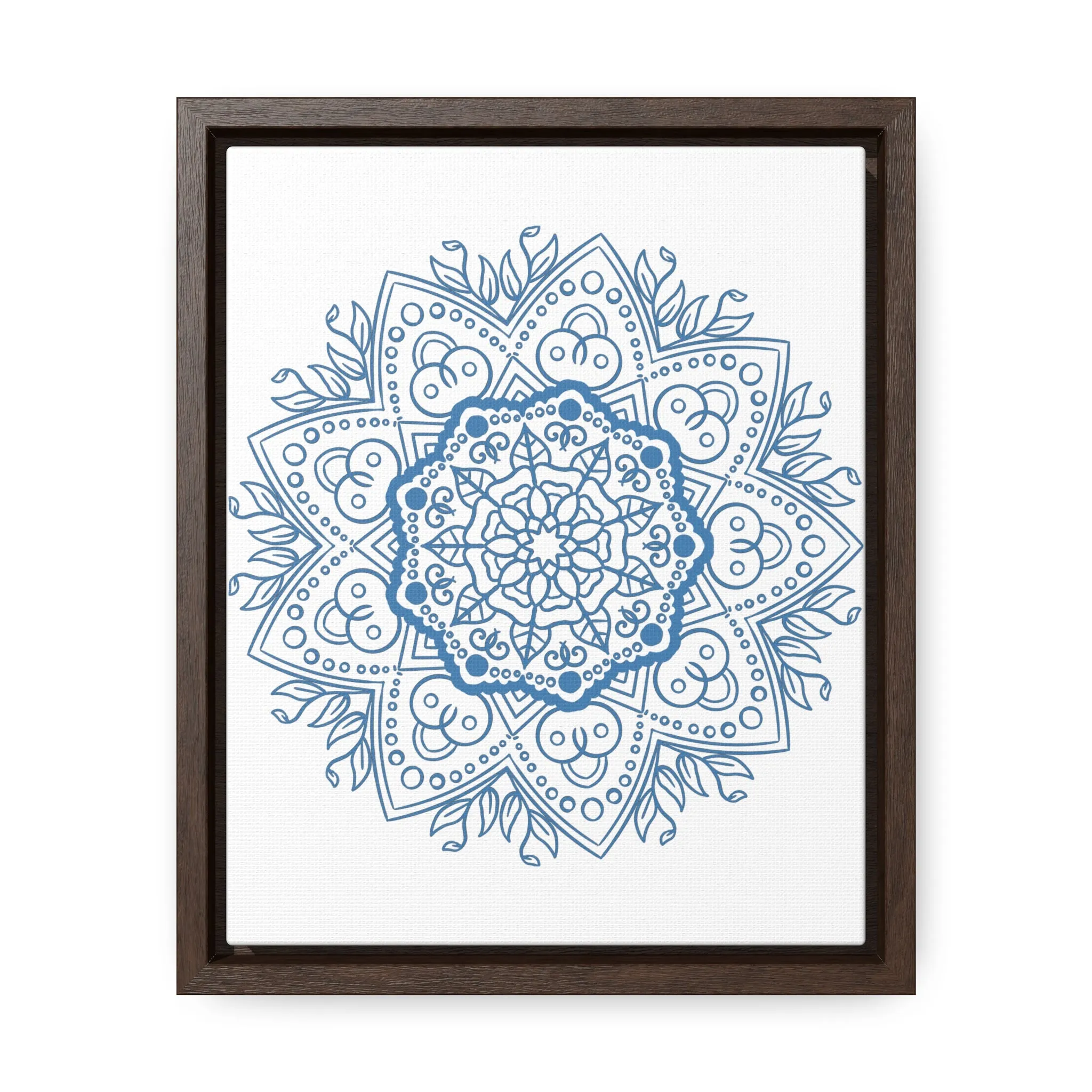 Handmade Mandala Art - Steel Blue - Gallery Canvas Wraps