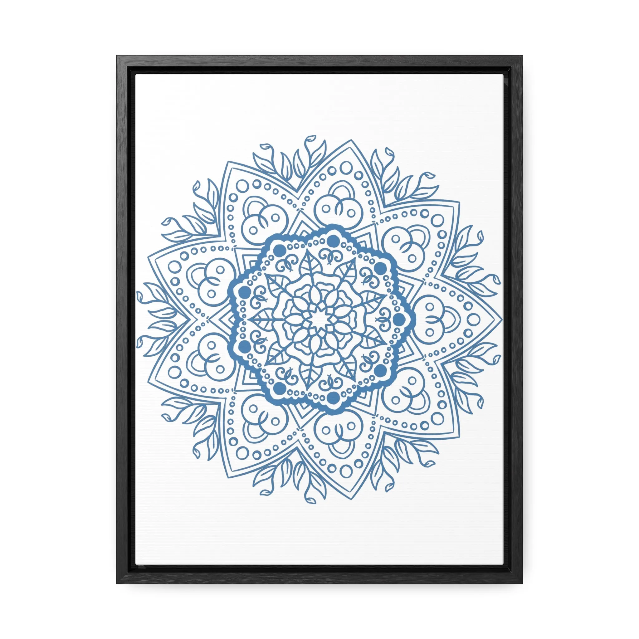 Handmade Mandala Art - Steel Blue - Gallery Canvas Wraps