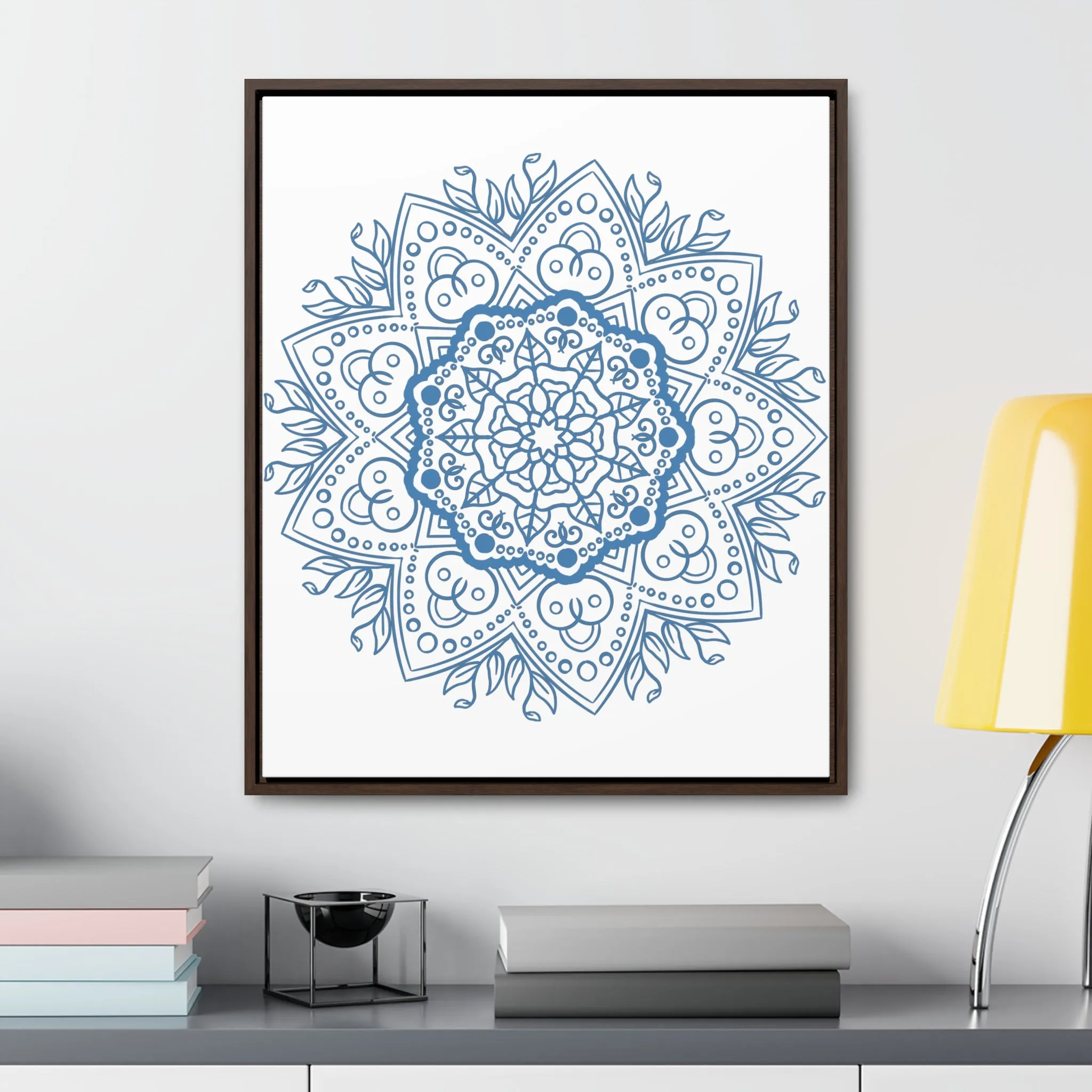 Handmade Mandala Art - Steel Blue - Gallery Canvas Wraps