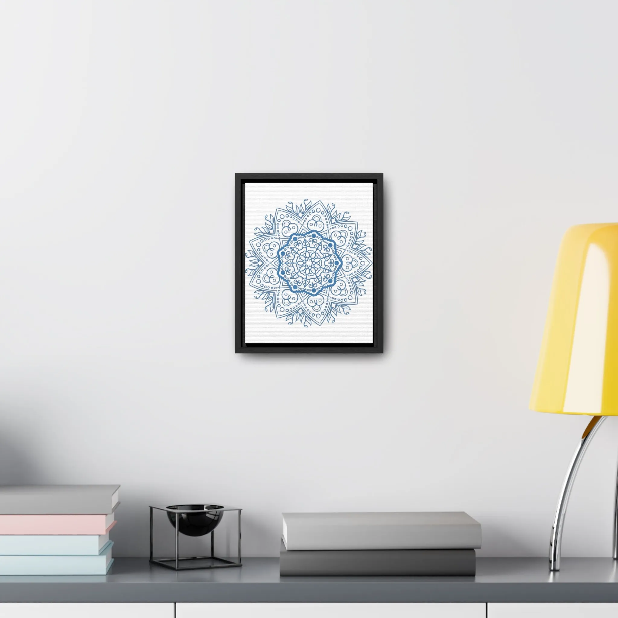 Handmade Mandala Art - Steel Blue - Gallery Canvas Wraps