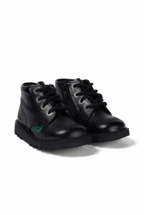 Kickers Kick Hi Zip black leather