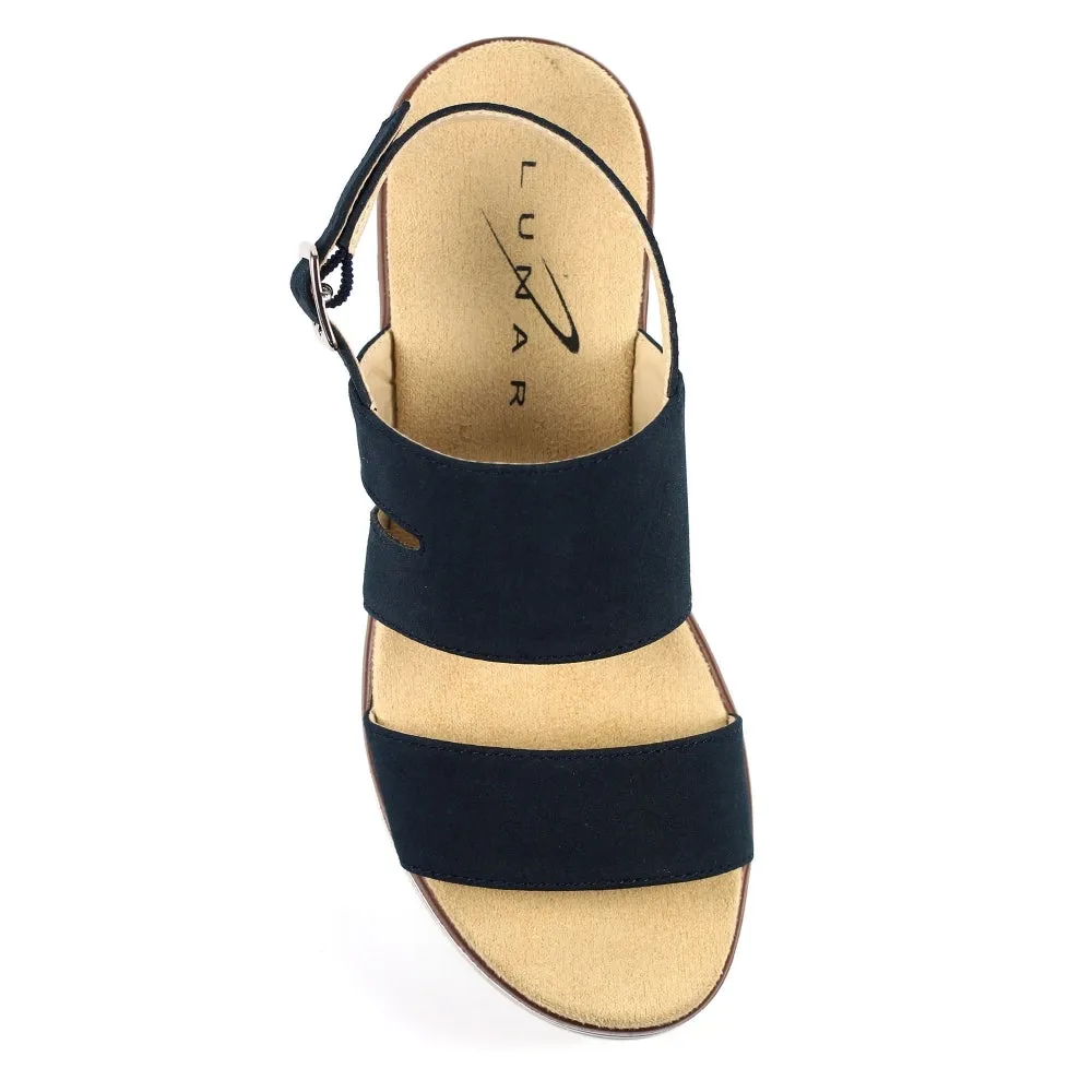 Ladies Lunar Sandal Navy Chunky Comfort Jocelyn sale