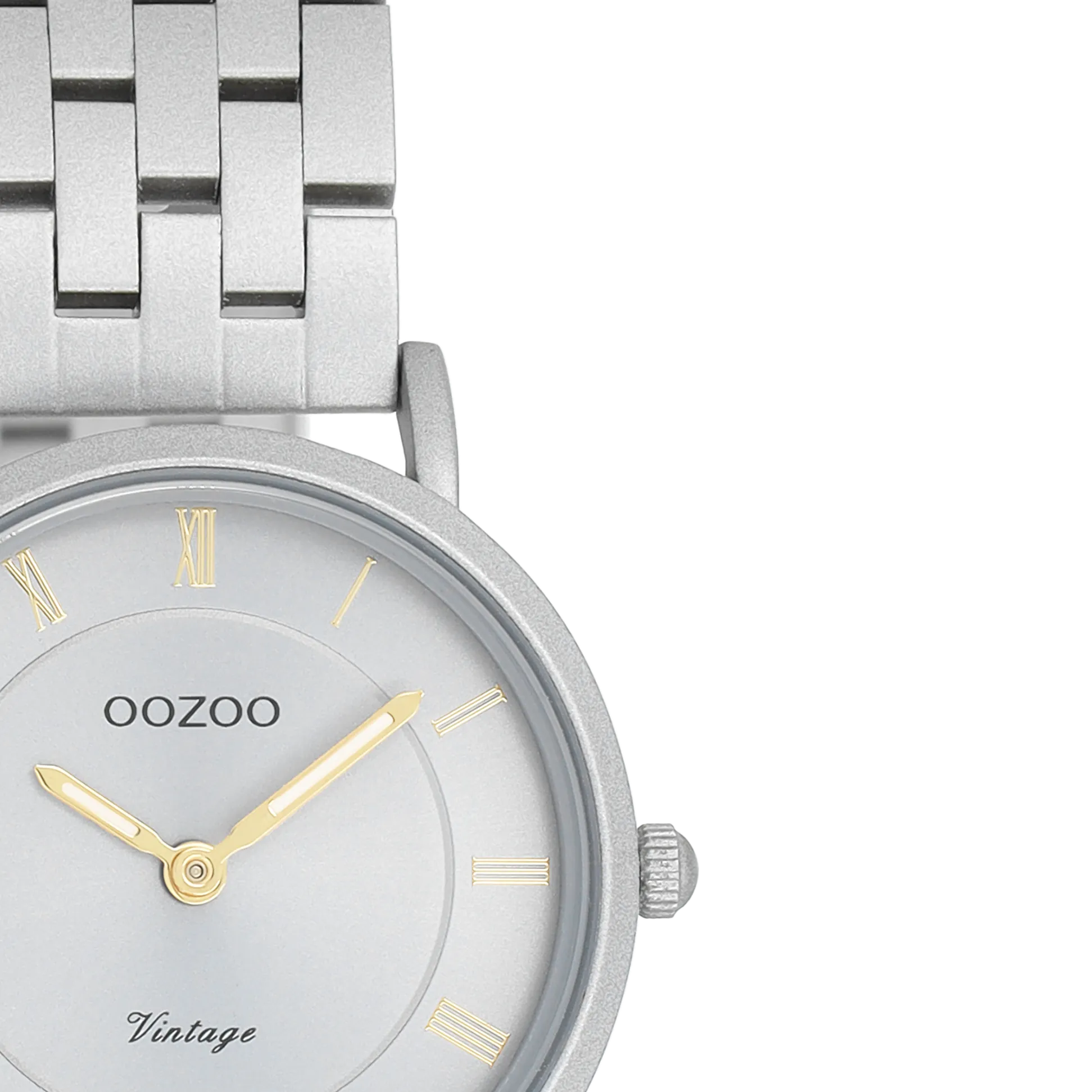 Light grey OOZOO watch with light grey stainless steel bracelet - C20374