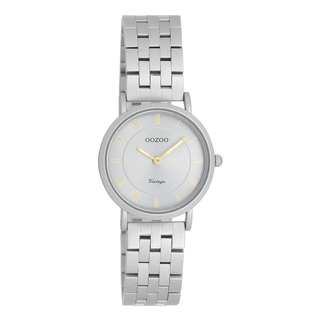 Light grey OOZOO watch with light grey stainless steel bracelet - C20374