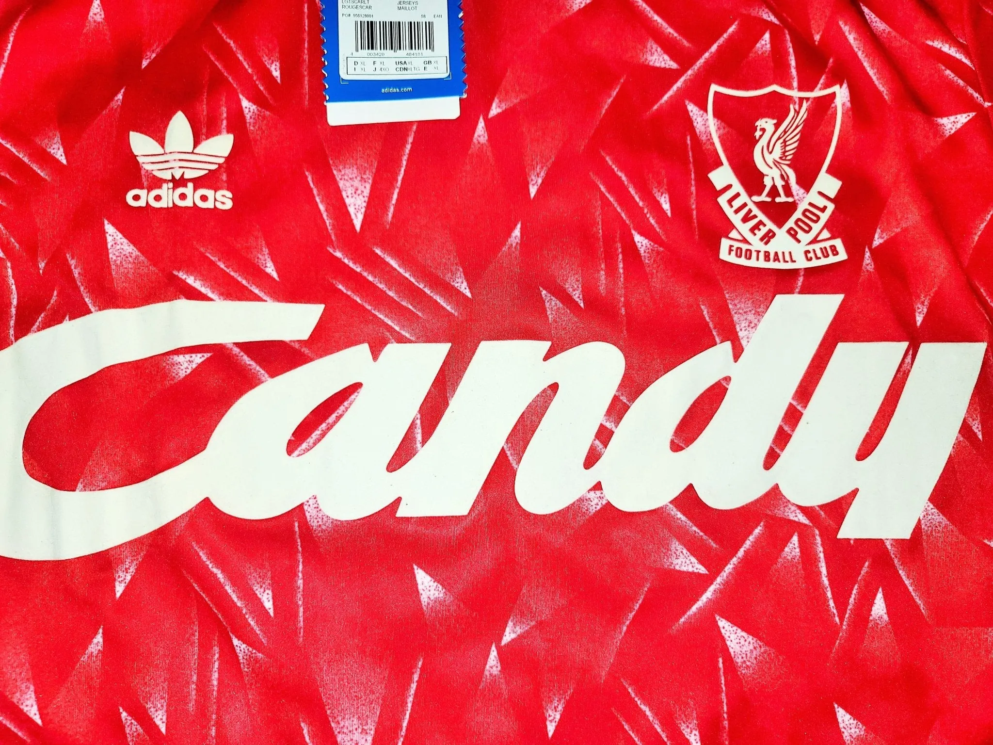 Liverpool Adidas Originals CANDY 1989 1990 1991 Home Jersey Shirt BNWT XL SKU# 635197 AK9001