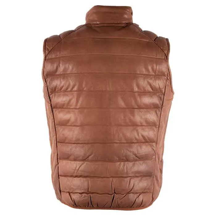 Luxurious Quilted Leather Puffer Vest