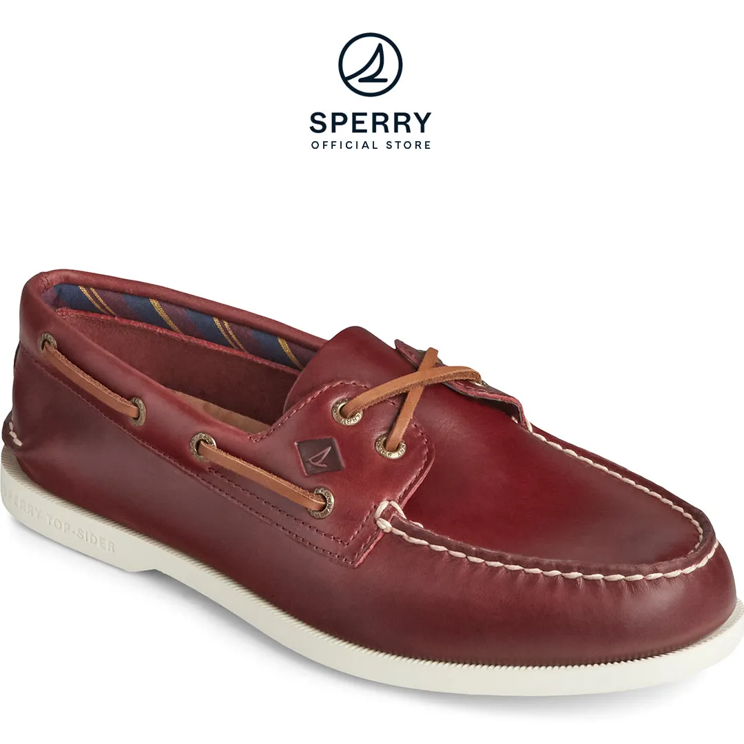 Men's Authentic Original PLUSHWAVE Varsity Boat Shoe - Burgundy (STS22551)