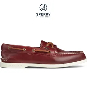 Men's Authentic Original PLUSHWAVE Varsity Boat Shoe - Burgundy (STS22551)