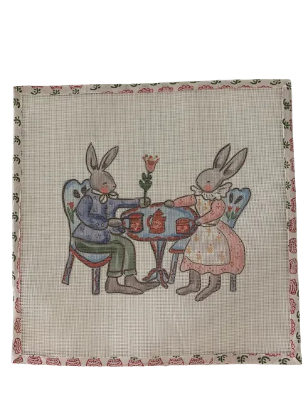 Needlepoint Canvas - Bunny Picnic