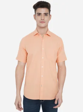 Shell Coral Solid Slim Fit Casual Shirt | Greenfibre