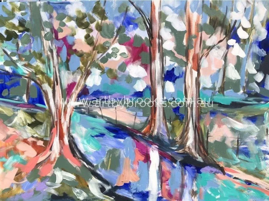 Snow gum billabong - original on Canvas 75x100cm