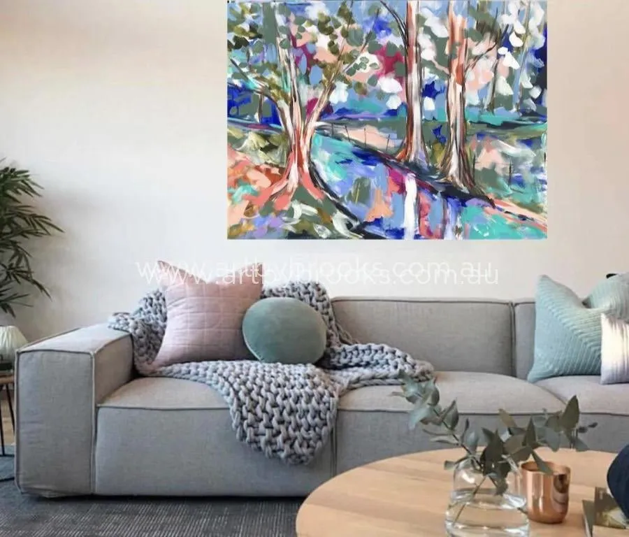 Snow gum billabong - original on Canvas 75x100cm