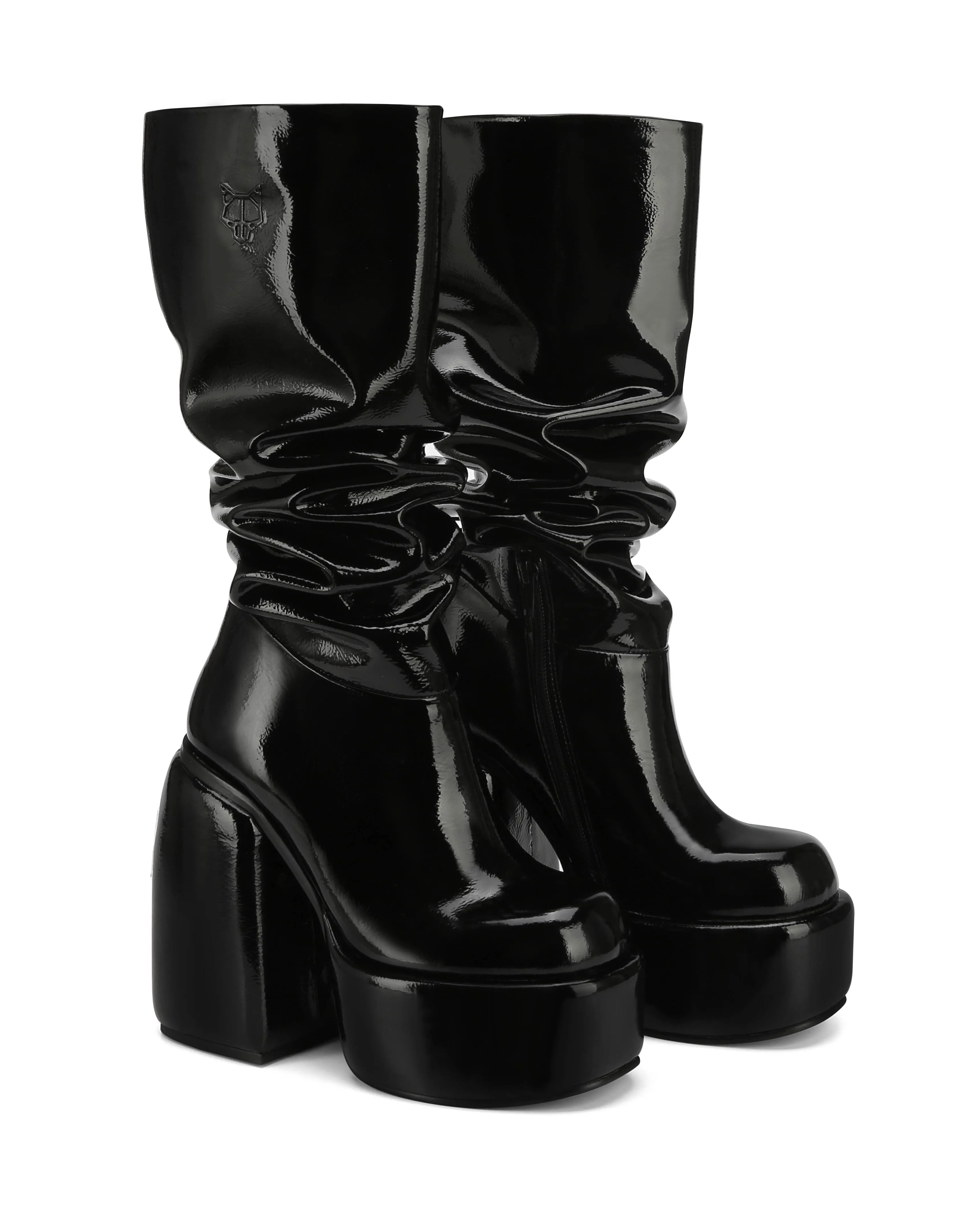 Space Crinkle Patent Leather Black