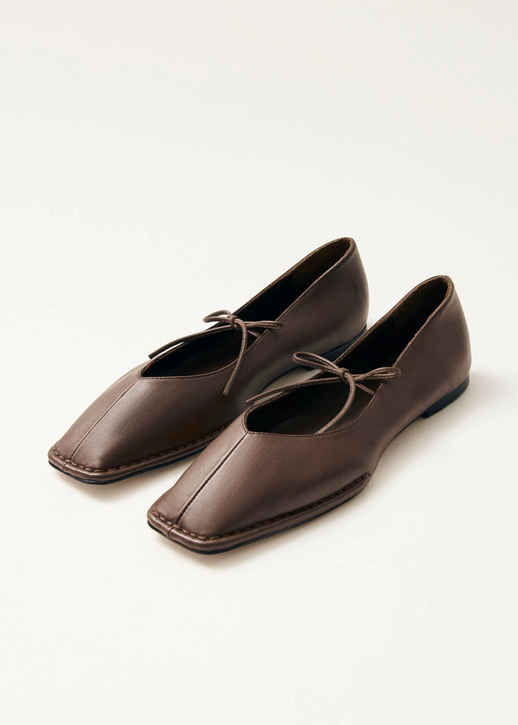 Sway Chestnut Brown Leather Ballet Flats