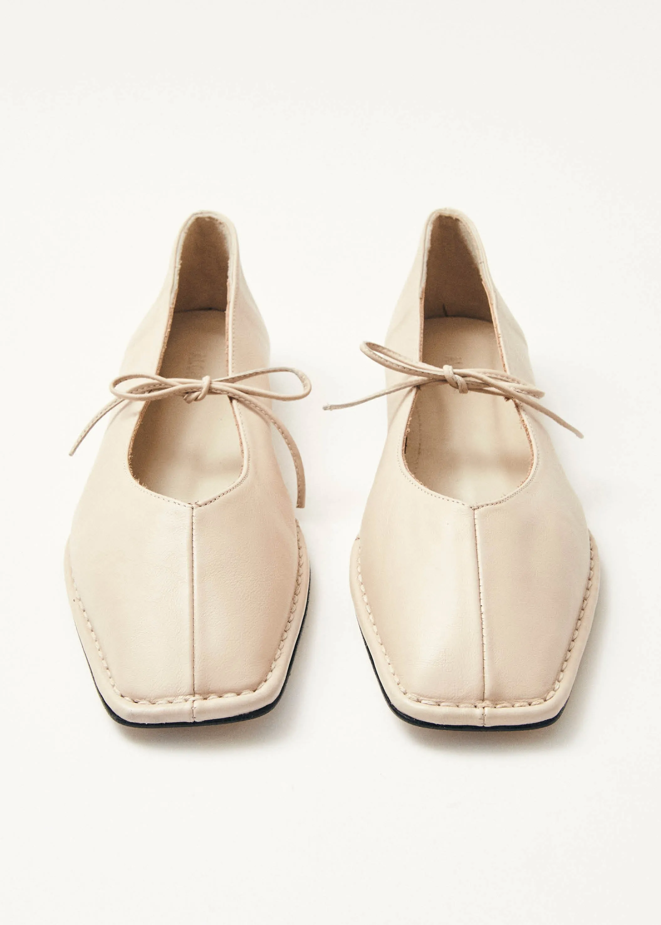 Sway Cream Leather Ballet Flats