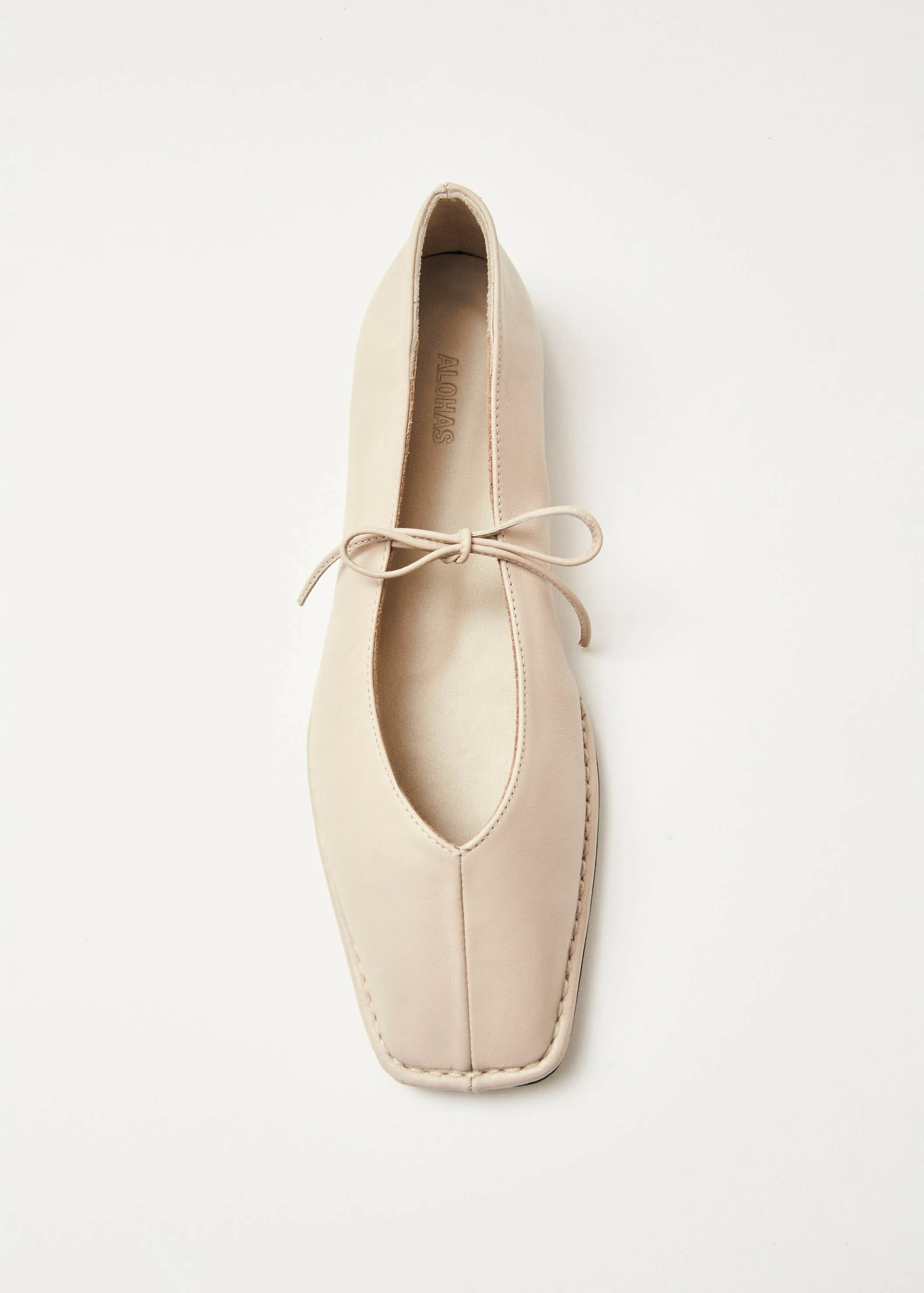 Sway Cream Leather Ballet Flats