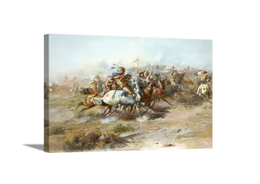 The Custer Fight | Charles Russell Masters Classic Art in Gallery Wrapped Canvas | Various Sizes