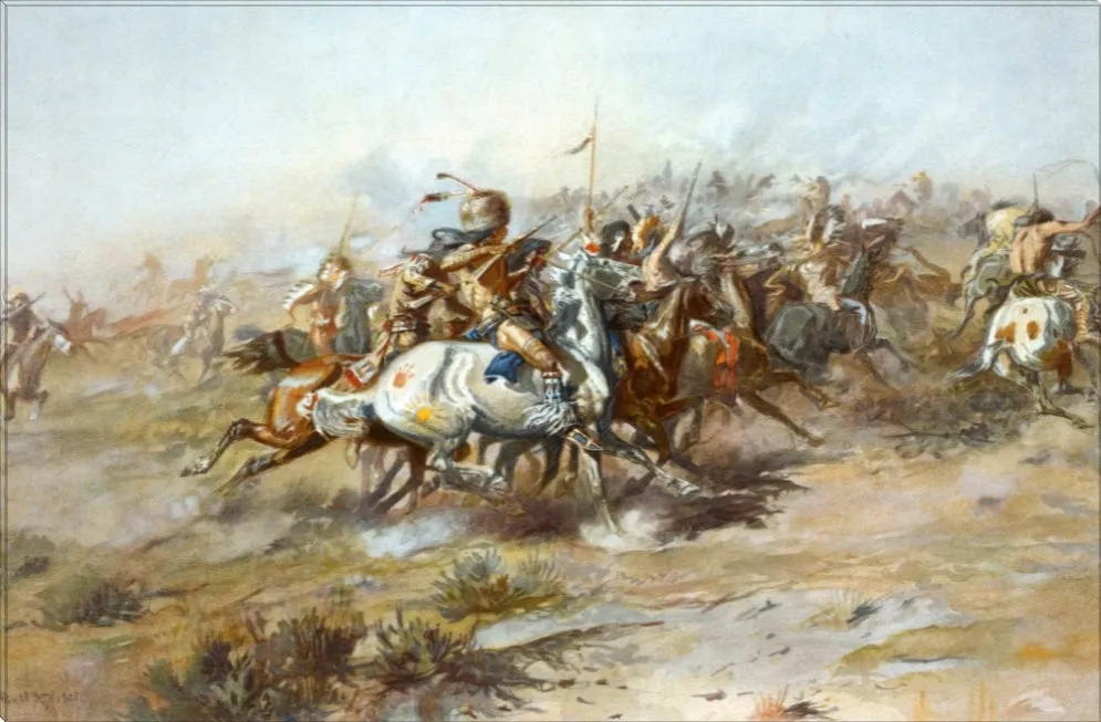 The Custer Fight | Charles Russell Masters Classic Art in Gallery Wrapped Canvas | Various Sizes