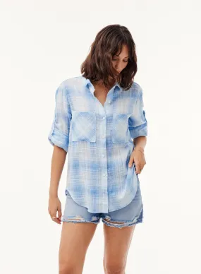 Two Pocket Shirt - Heather Blue Plaid