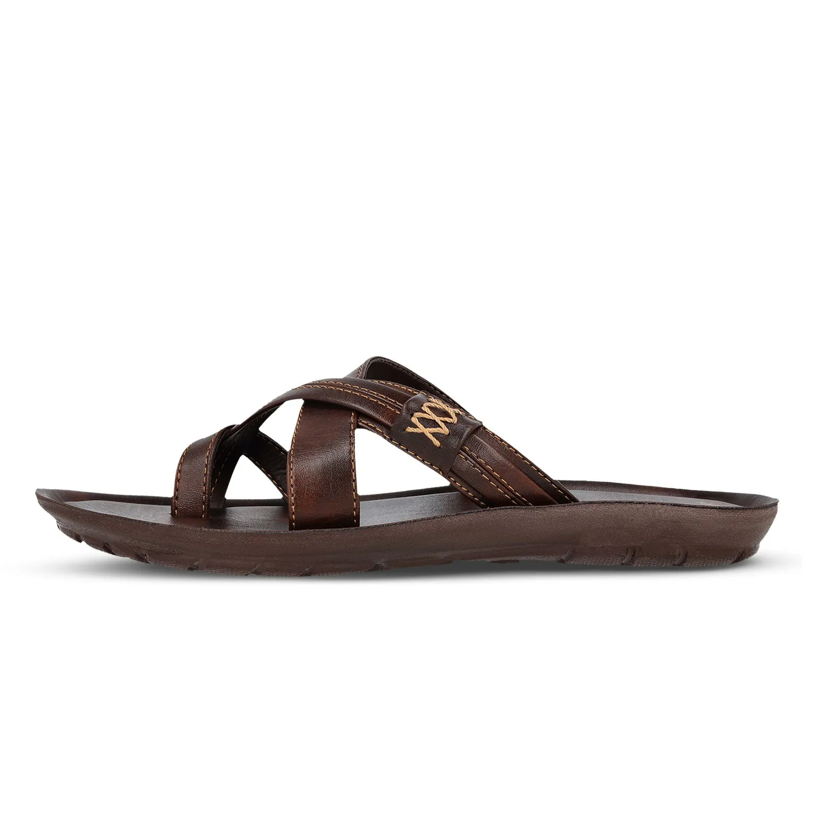 Walkaroo Boys Cross Strap Slide Sandals  - 13322 Brown