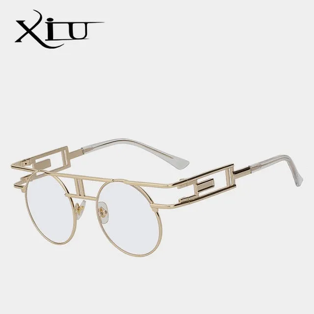 Xiu Brand Men's Steampunk Gothic Sunglasses Women Brand Designer Rose Gold